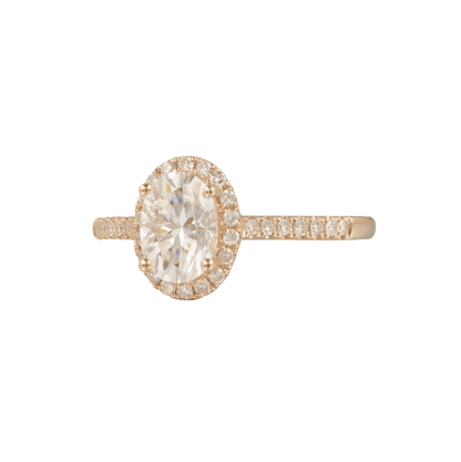 Vintage Oval Mozanit Işık Halkası Yüzük - Matar