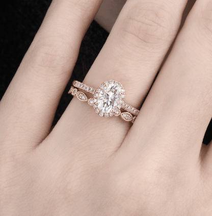 Vintage Oval Mozanit Işık Halkası Yüzük - Matar