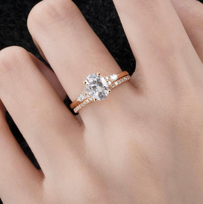 Vintage Oval Mozanit Pırlanta Yüzük - Hadar