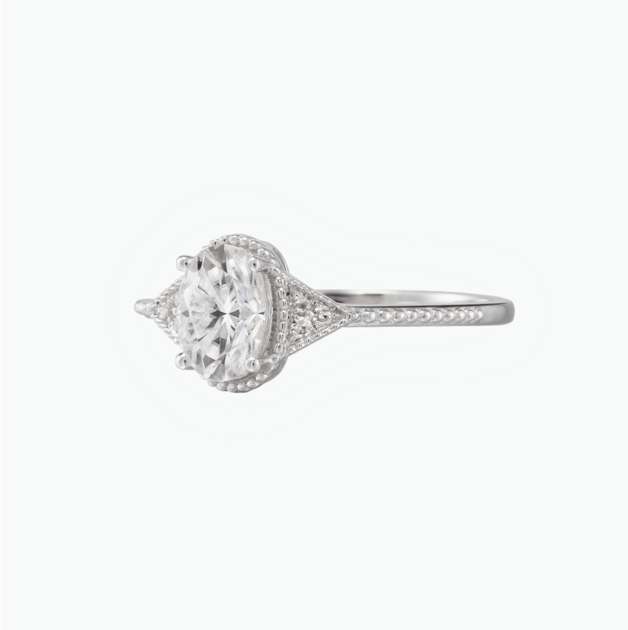 Vintage Oval Mozanit Yüzük - Mebsuta