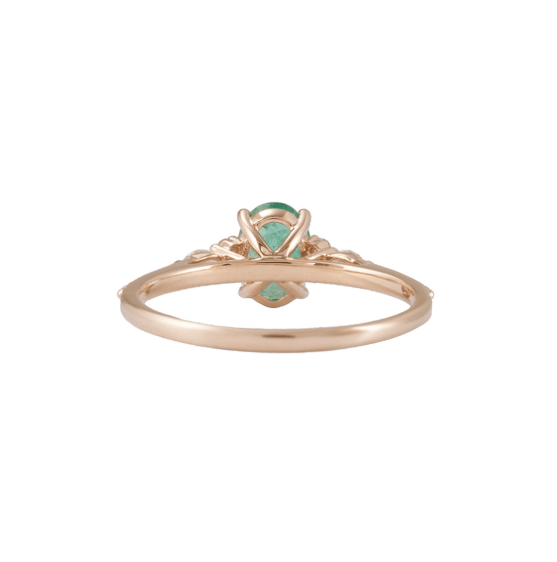 Vintage Oval Zümrüt Pırlanta Evlilik Teklifi Yüzüğü - Giennah