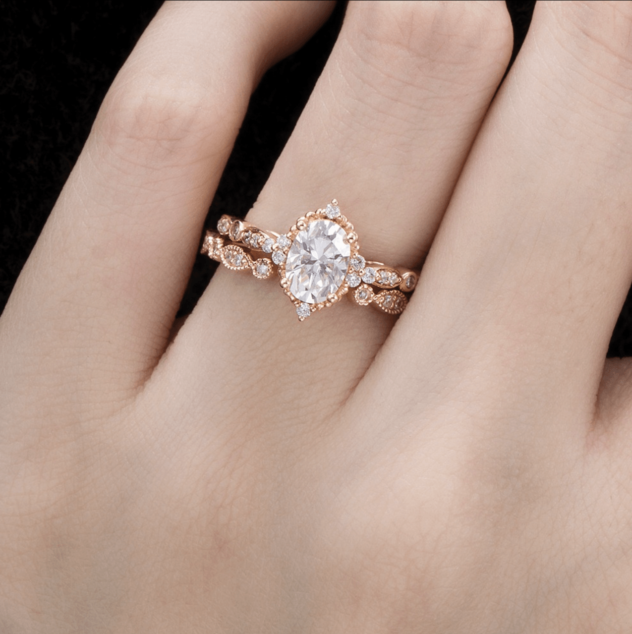 Vintage Pırlanta Tamamlayıcı Alyans Yüzük - Anemone