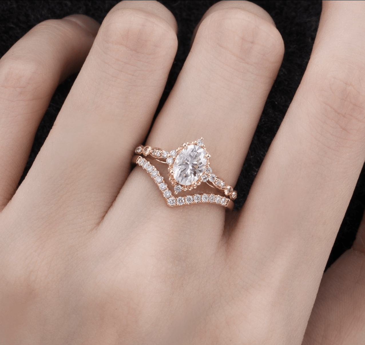 Vintage Pırlanta Alyans Tamamlayıcı Yüzük - Tulip 