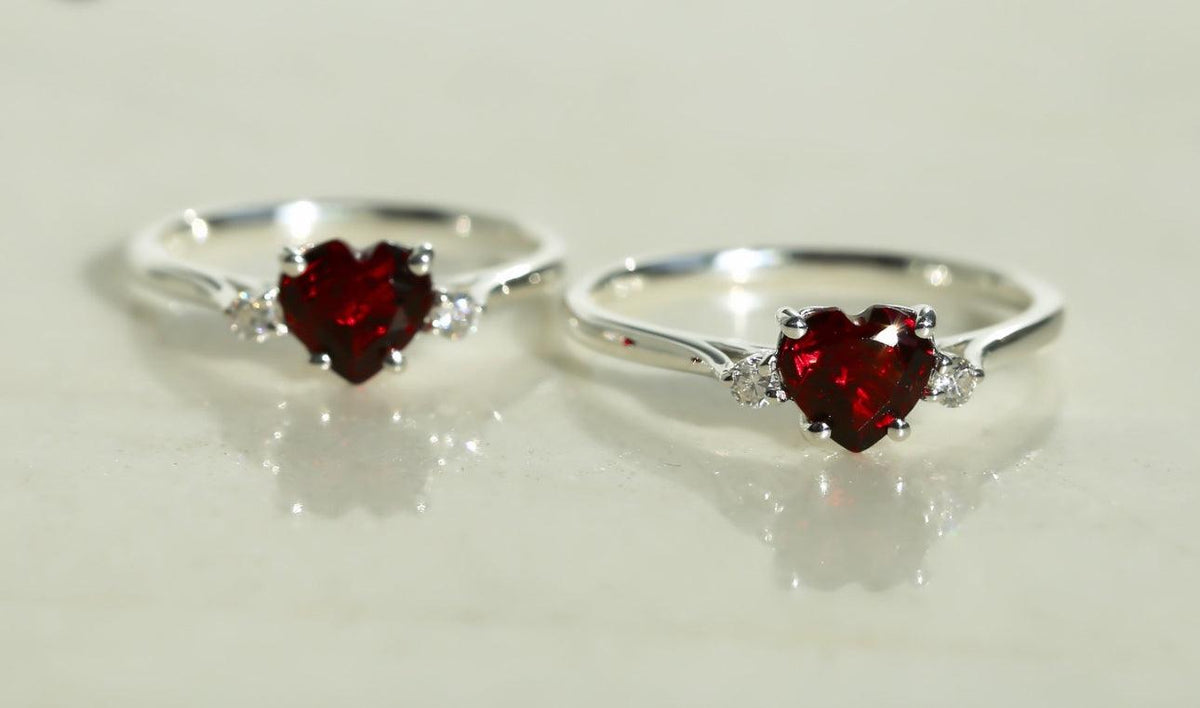 Yakut Kalp Pırlantalı Yüzük - Odyat - Mim Diamond