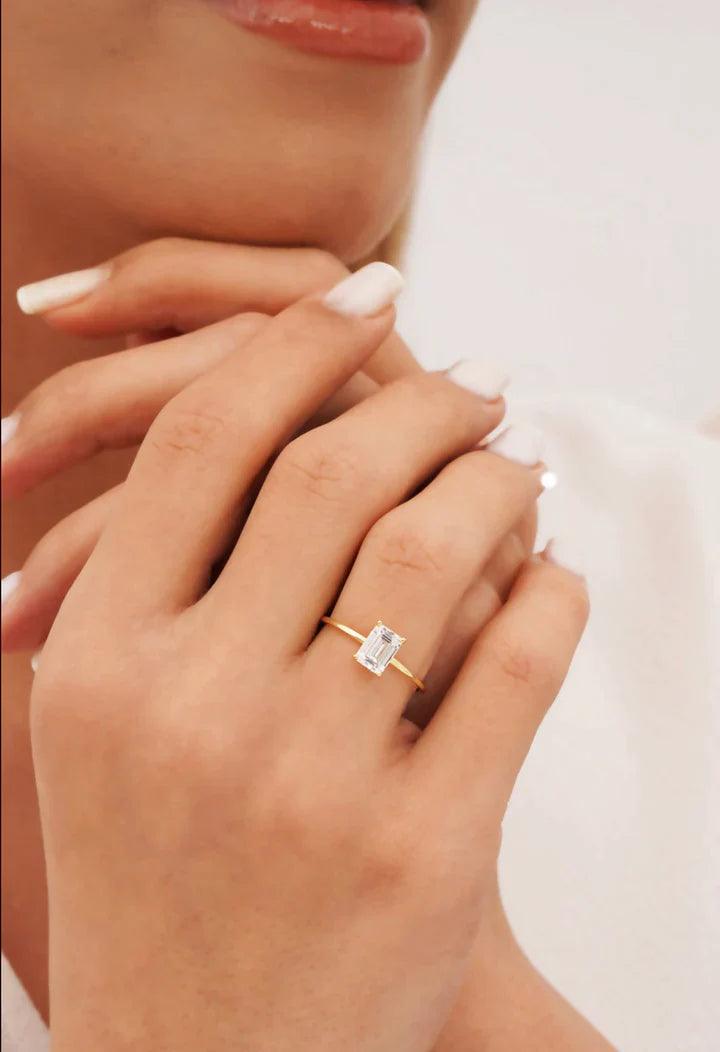 Baget Tektaş Yüzük - Mim Diamond