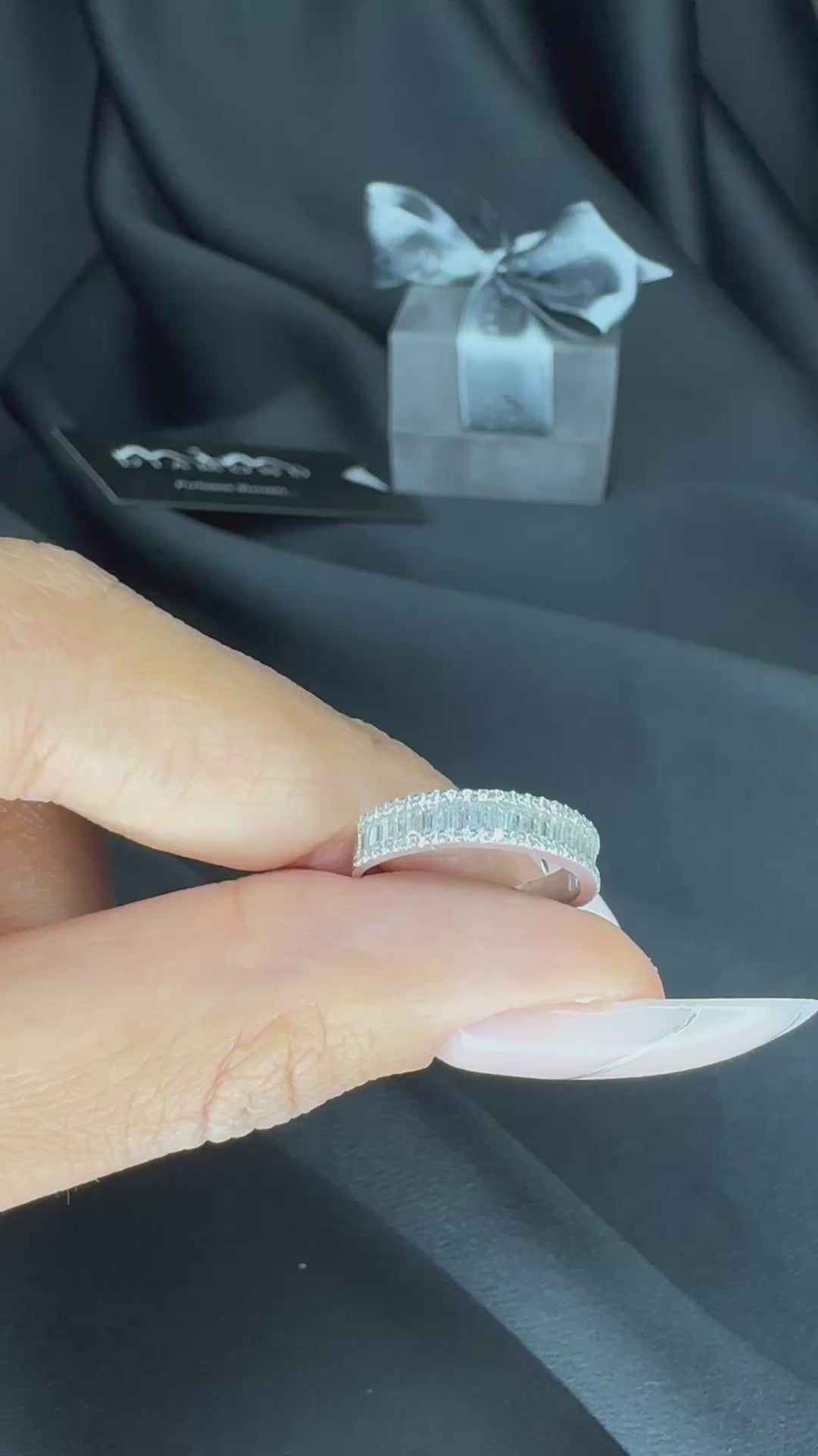 Half Round Baguette Diamond Ring