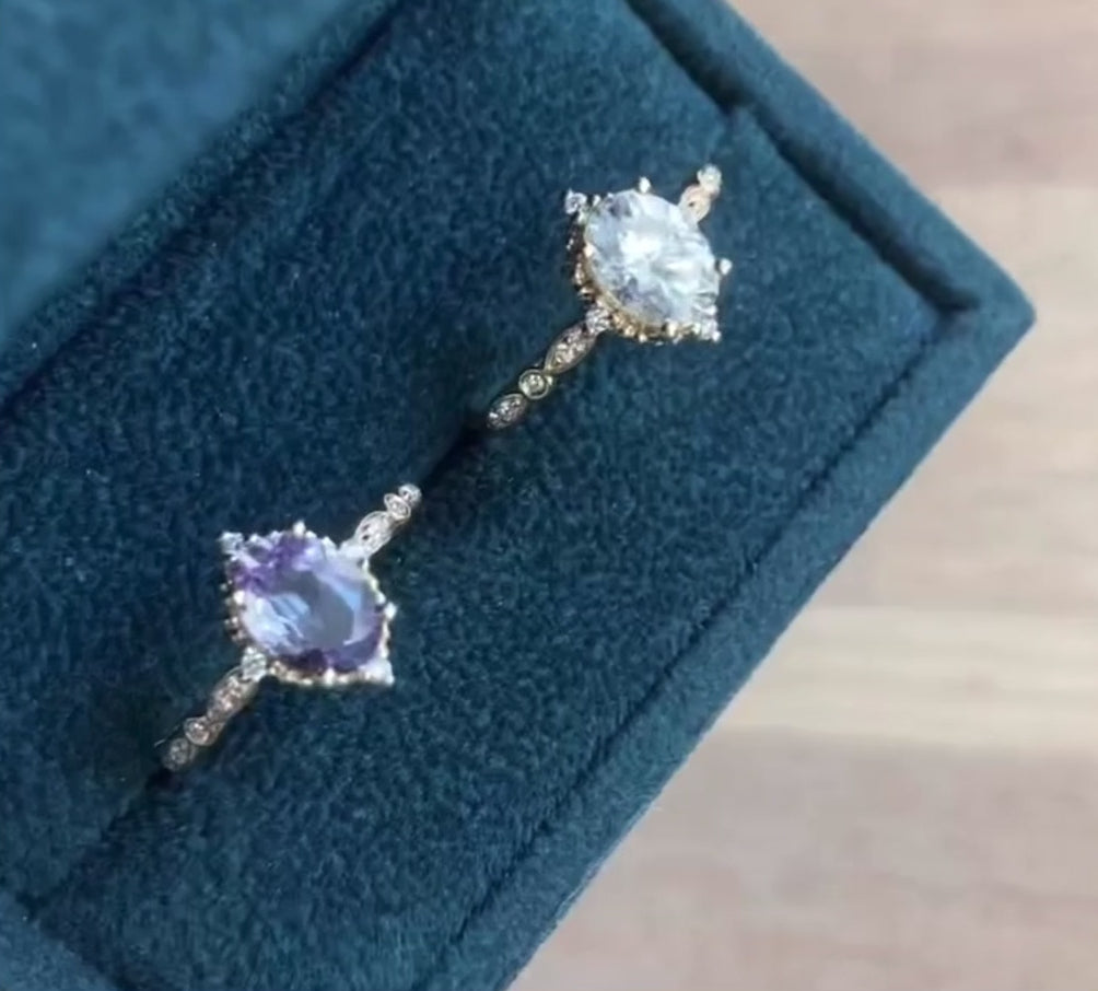 Vintage Oval Alexandrite Evlilik Teklifi Yüzüğü - Vega