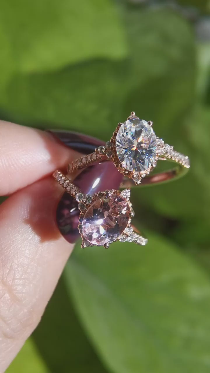 Oval Vintage Mozanit Yüzük - Keid