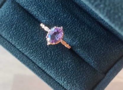 Vintage Oval Alexandrite Evlilik Teklifi Yüzüğü - Vega