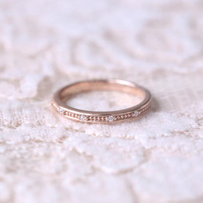 DAINTY MILGRAIN BAND - Mim Diamond