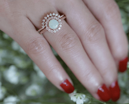 Vintage Opal Işık Halkası Evlilik Teklifi Yüzüğü - Alfirk