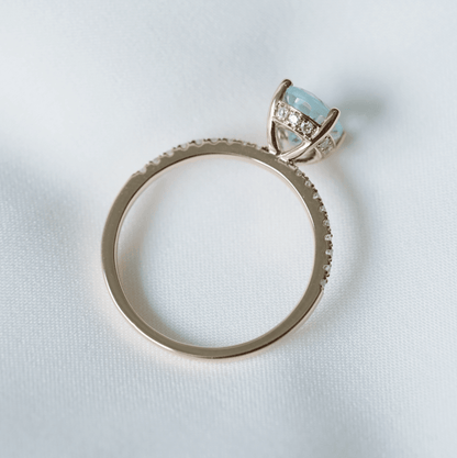 Vintage Oval Akuamarin Evlilik Teklifi Yüzüğü - Furud