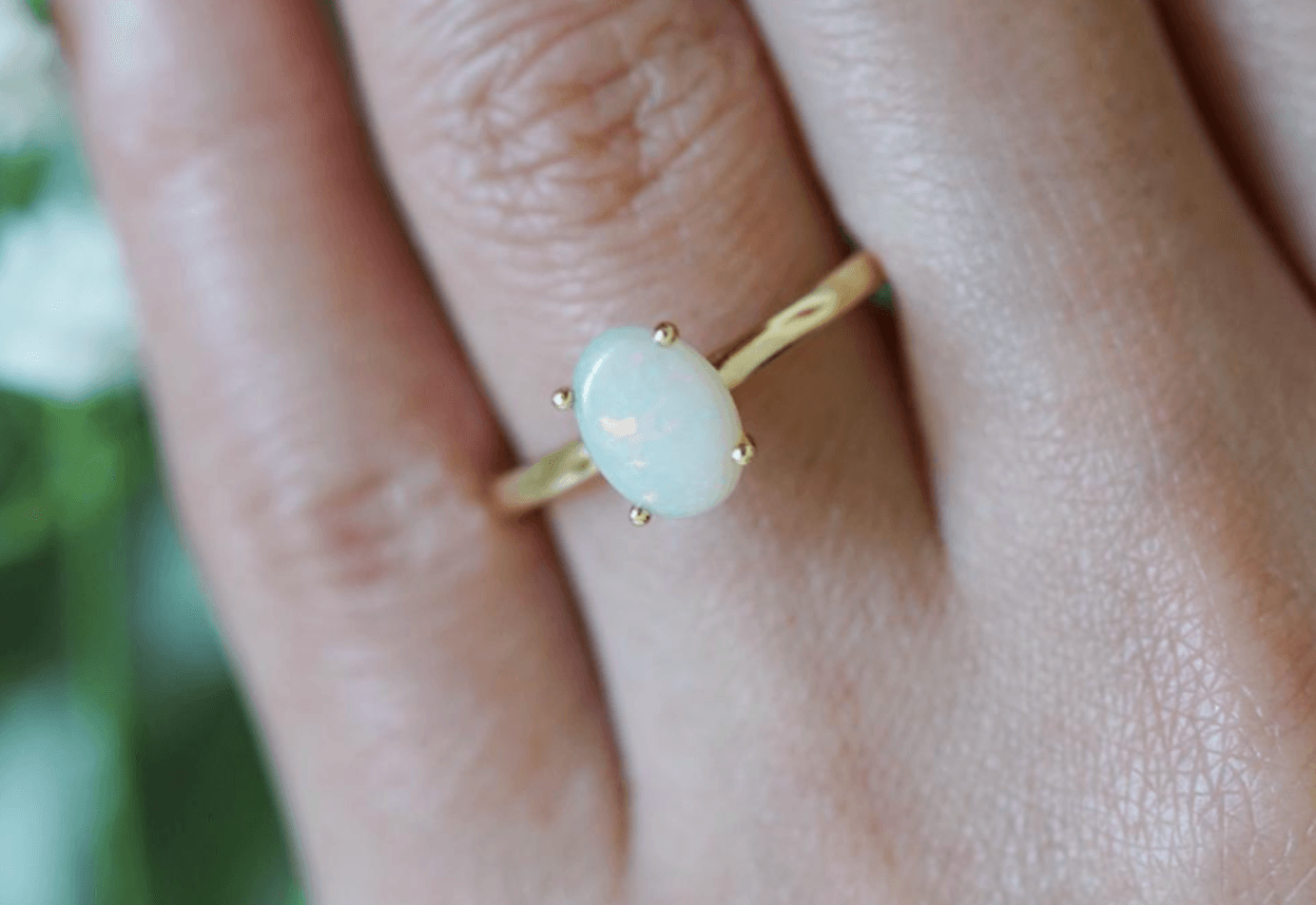 Vintage Tektaş Opal Evlilik Teklifi Yüzüğü - Nunki